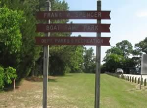 sign at F.w. spencer park savannah georgia